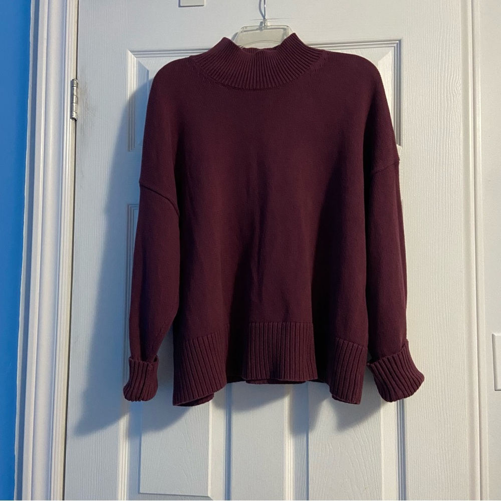 GAP Women's Mock-neck Sweater in Deep Burgundy